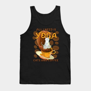 Kitty Coffee Meditating Cat Tank Top